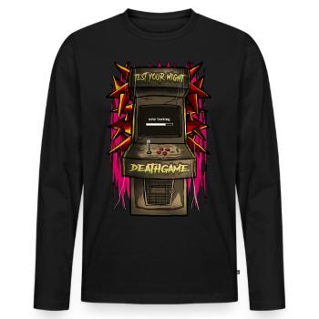 Arcade DeathGame - Men's Premium Organic Long Sleeve Shirt - black - Front - Nico (187cm)