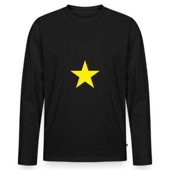 Étoile jaune - T-shirt manches longues Premium bio Homme - noir - Devant - Nico (187cm)