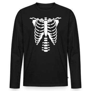 cage thoracique - T-shirt manches longues Premium bio Homme - noir - Devant - Nico (187cm)