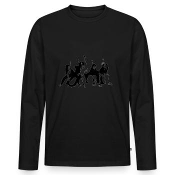 hip hop - Men's Premium Organic Long Sleeve Shirt - black - Front - Nico (187cm)