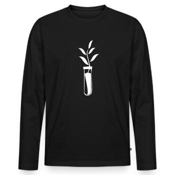 Carrot in test tube - Men's Premium Organic Long Sleeve Shirt - black - Front - Nico (187cm)