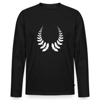 Couronne de laurier couronne de laurier cadeau gagnant - T-shirt manches longues Premium bio Homme - noir - Devant - Nico (187cm)