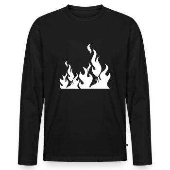 Flames blazingly impressive - Men's Premium Organic Long Sleeve Shirt - black - Front - Nico (187cm)