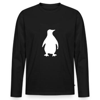 Cadeau animal doux mignon pingouin - T-shirt manches longues Premium bio Homme - noir - Devant - Nico (187cm)