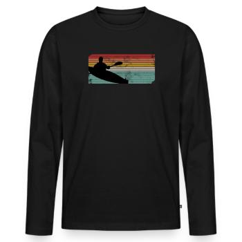 Kajakfahrer Kajak - Männer Premium Bio Langarmshirt - Schwarz - Vorne - Nico (187cm)