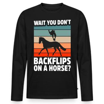 Acrobate Riding Rider Vaulter Acrobat - T-shirt manches longues Premium bio Homme - noir - Devant - Nico (187cm)