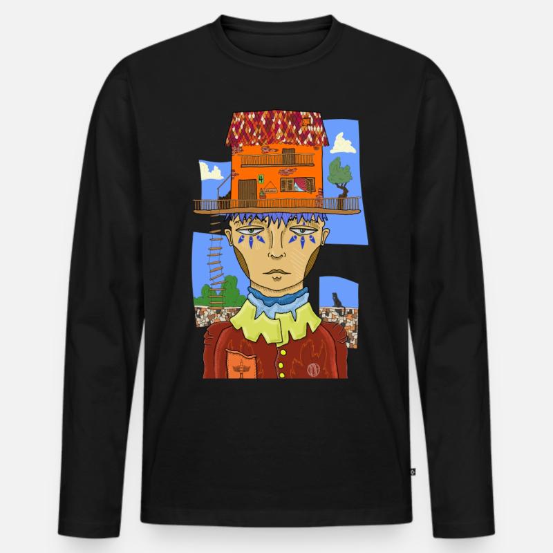 Housecollector #4 - Männer Premium Bio Langarmshirt - Schwarz