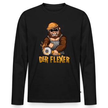 Winkelschleifer, Gym Handwerker, Flexer - Männer Premium Bio Langarmshirt - Schwarz - Vorne - Nico (187cm)