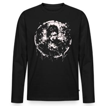 Hexe Halloween Fantasie Magie Gaming Steampunk Emo - Männer Premium Bio Langarmshirt - Schwarz - Vorne - Nico (187cm)