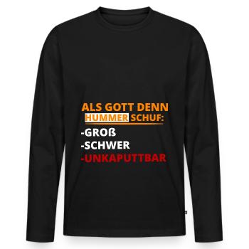 Als Gott den Hummer schuf Geschenk - Männer Premium Bio Langarmshirt - Schwarz - Vorne - Nico (187cm)