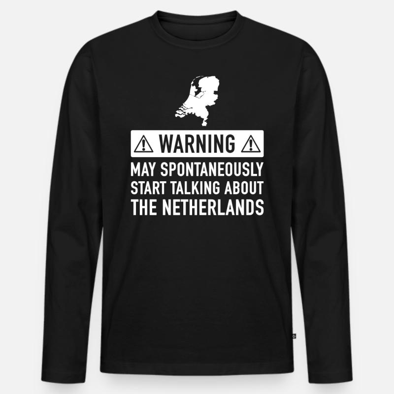 Lustige Geschenkidee Niederlande - Männer Premium Bio Langarmshirt - Schwarz