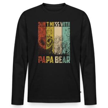 Ne t’en prends pas à papa. - T-shirt manches longues Premium bio Homme - noir - Devant - Nico (187cm)