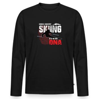 Ski - c'est dans mon ADN - T-shirt manches longues Premium bio Homme - noir - Devant - Nico (187cm)