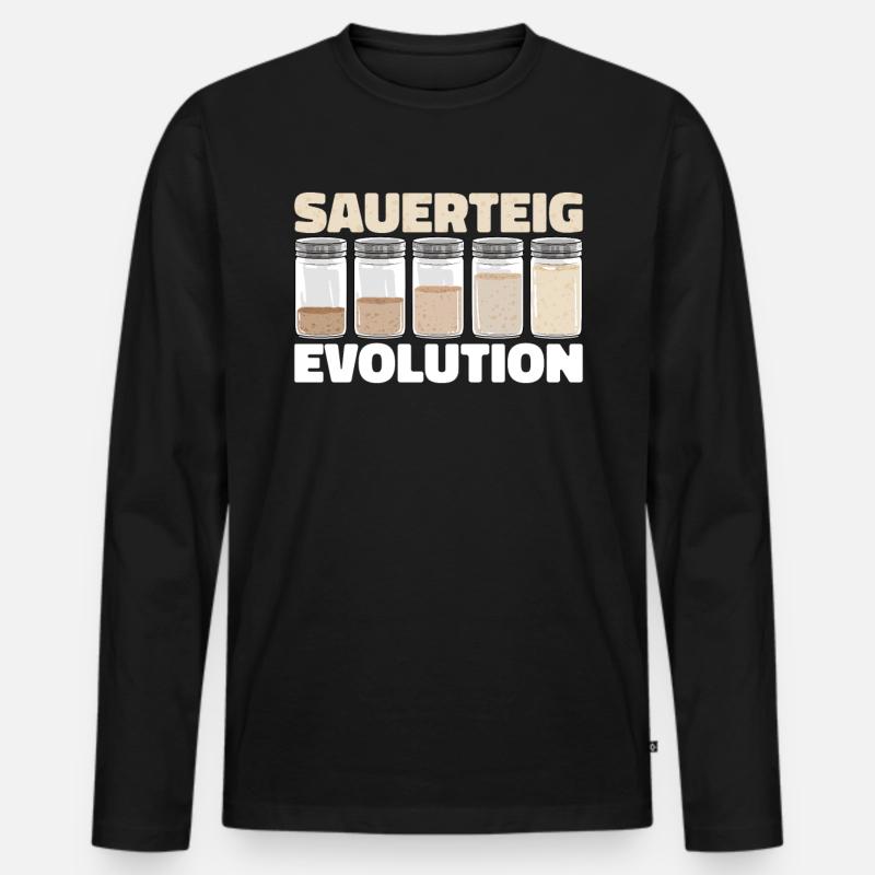 Bäcker Bäckerei Pan Sauerteig Evolution - Männer Premium Bio Langarmshirt - Schwarz