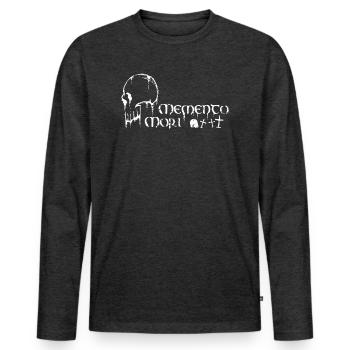 Latin - Memento Mori - Men's Premium Organic Long Sleeve Shirt - heather anthracite - Front - Nico (187cm)