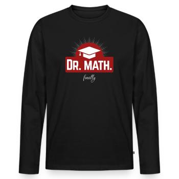 Dr. math. finally - finally Doctor - Men's Premium Organic Long Sleeve Shirt - black - Front - Nico (187cm)