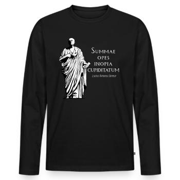 Latin - Summae Opes Inopia Cupiditatum - Men's Premium Organic Long Sleeve Shirt - black - Front - Nico (187cm)