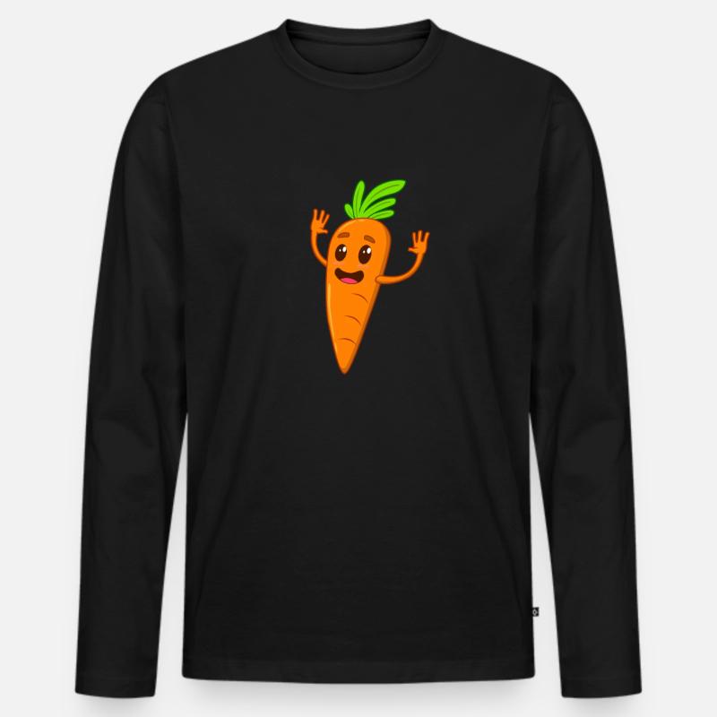 Comic Karotte - Männer Premium Bio Langarmshirt - Schwarz