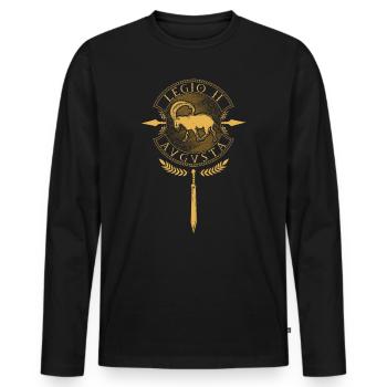 Legio II Augusta - Légion romaine - T-shirt manches longues Premium bio Homme - noir - Devant - Nico (187cm)