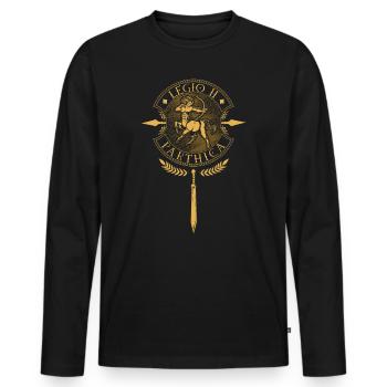 Legio II Parthica - Légion romaine - T-shirt manches longues Premium bio Homme - noir - Devant - Nico (187cm)