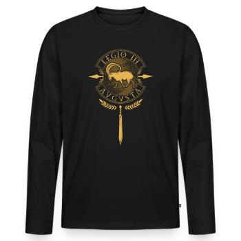 Legio III Augusta - Légion romaine - T-shirt manches longues Premium bio Homme - noir - Devant - Nico (187cm)