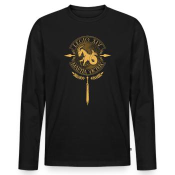 Legio XIV Martia Victrix - Légion romaine - T-shirt manches longues Premium bio Homme - noir - Devant - Nico (187cm)