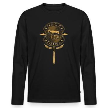 Legio II Italica - Römische Legion - Männer Premium Bio Langarmshirt - Schwarz - Vorne - Nico (187cm)