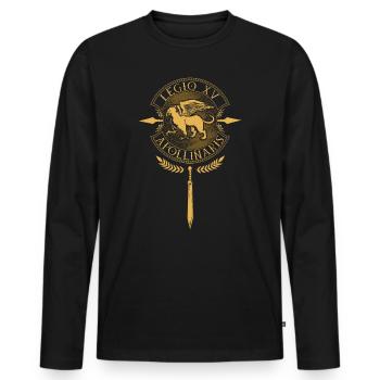 Legio XV Apollinaris - Römische Legion - Männer Premium Bio Langarmshirt - Schwarz - Vorne - Nico (187cm)
