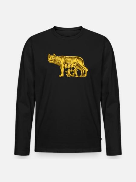 Loup du Capitole - T-shirt manches longues Premium bio Homme - noir