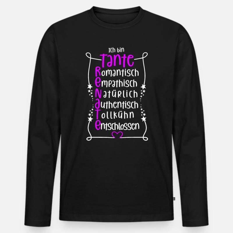Renate - beste Tante - Männer Premium Bio Langarmshirt - Schwarz