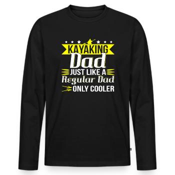 Kajak Dad Papa - Männer Premium Bio Langarmshirt - Schwarz - Vorne - Nico (187cm)