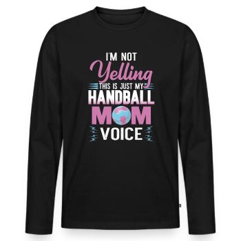 Handball Mama Voice Handball Fan Joueur de handball - T-shirt manches longues Premium bio Homme - noir - Devant - Nico (187cm)