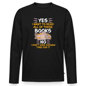Livres Livres Ce n’est pas Horrible Si C’est des Livres - T-shirt manches longues Premium bio Homme - noir - Devant - Nico (187cm)