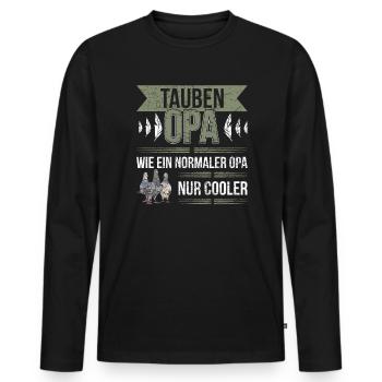 Cooler Tauben Opa Taubenzüchter Großvater - Männer Premium Bio Langarmshirt - Schwarz - Vorne - Nico (187cm)