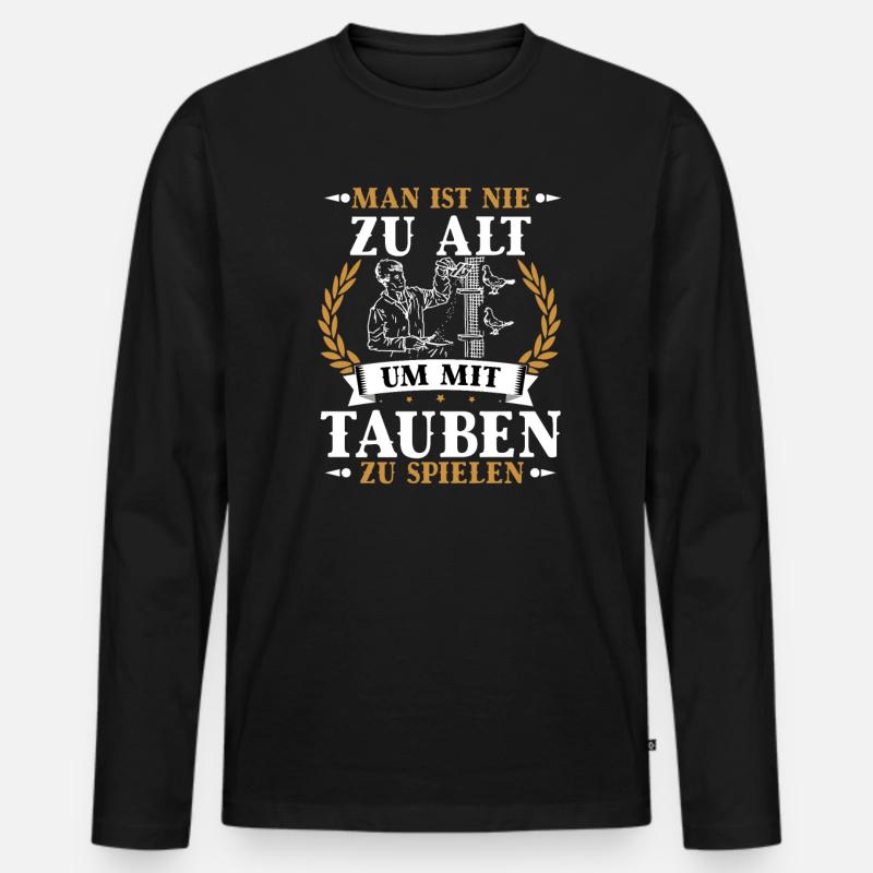 Brieftauben Brieftaube Tauben Taubenzüchter Taube - Männer Premium Bio Langarmshirt - Schwarz