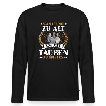Brieftauben Brieftaube Tauben Taubenzüchter Taube - Männer Premium Bio Langarmshirt - Schwarz - Vorne - Nico (187cm)