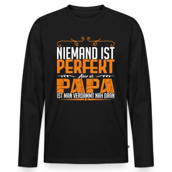 perfekt dad !! - Männer Premium Bio Langarmshirt - Schwarz - Vorne - Nico (187cm)