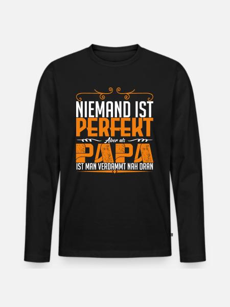 perfekt dad !! - Männer Premium Bio Langarmshirt - Schwarz