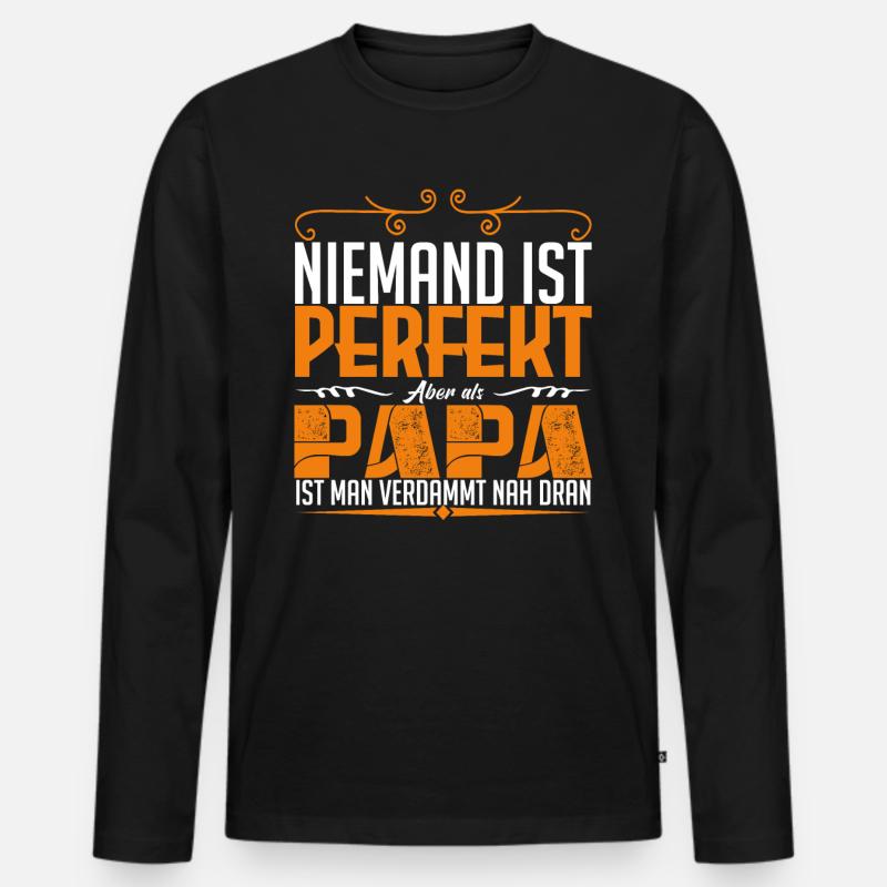 perfekt dad !! - Männer Premium Bio Langarmshirt - Schwarz