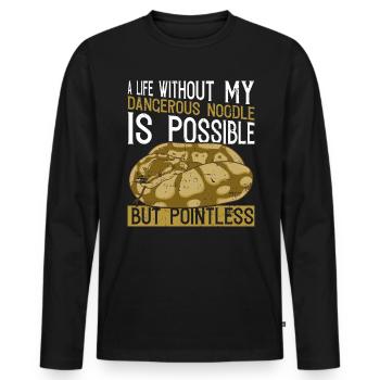 Banana Ballpython Königspython - T-shirt manches longues Premium bio Homme - noir - Devant - Nico (187cm)