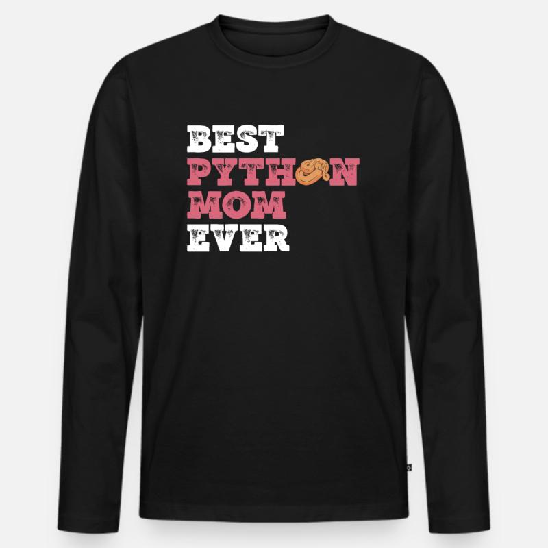 Königspython Mutter Banane Königspython Mama - T-shirt manches longues Premium bio Homme - noir