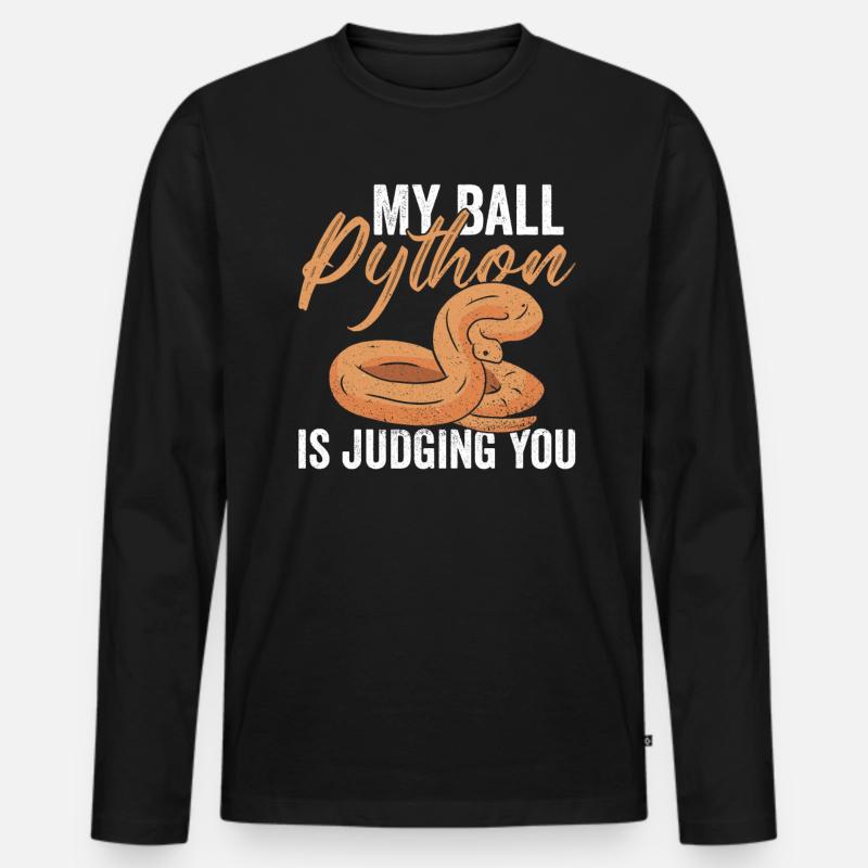 Python Königspython Banana Ball Python - T-shirt manches longues Premium bio Homme - noir