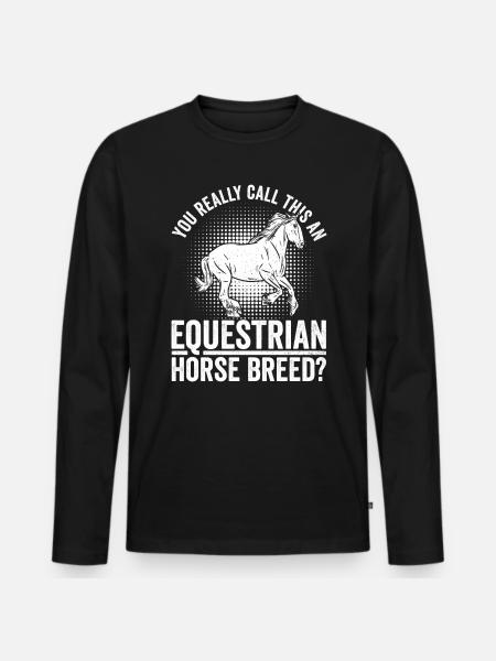 Clydesdale Reiter Reitpferd - Men's Premium Organic Long Sleeve Shirt - black