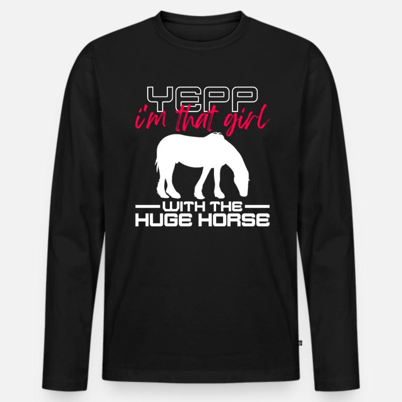 Clydesdale Mädchen Pferdenärrin - Männer Premium Bio Langarmshirt - Schwarz