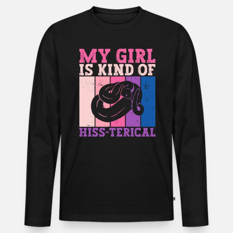 Königspython Schlange Bananenkugel Python - Männer Premium Bio Langarmshirt - Schwarz