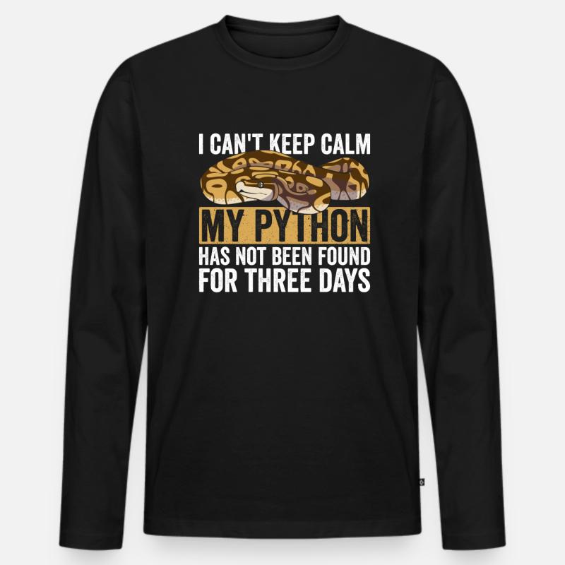 Königspython Bananenkugel Python - Männer Premium Bio Langarmshirt - Schwarz