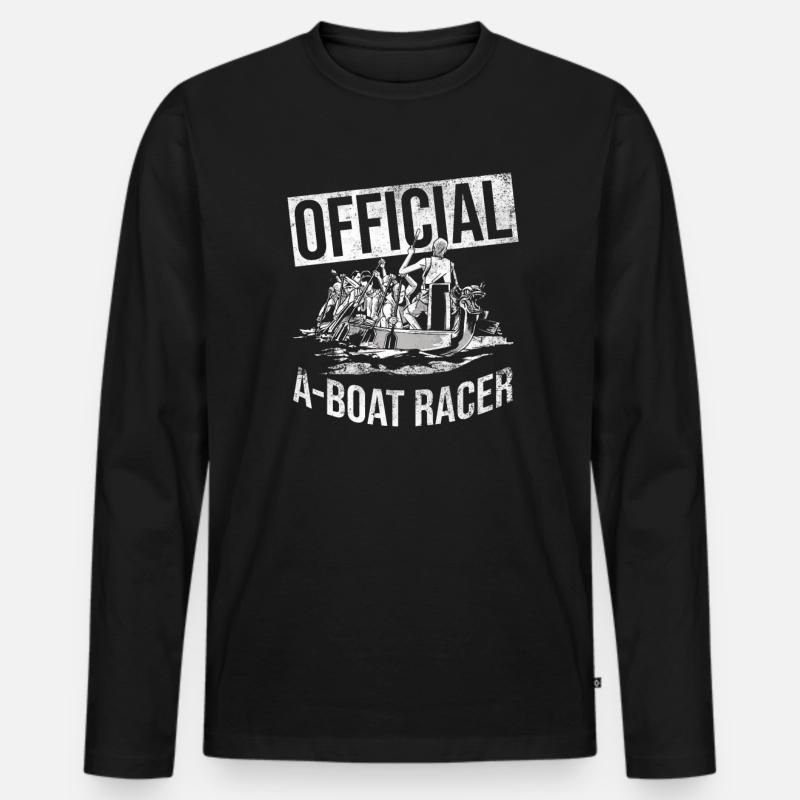 Drachenbootrennen Und Drachenboot - Männer Premium Bio Langarmshirt - Schwarz