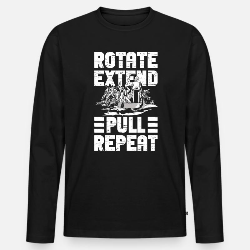Drachenboot - Männer Premium Bio Langarmshirt - Schwarz