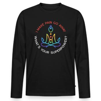Reiki - Men's Premium Organic Long Sleeve Shirt - black - Front - Nico (187cm)