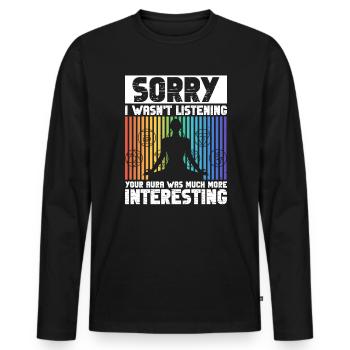 Reiki - Men's Premium Organic Long Sleeve Shirt - black - Front - Nico (187cm)
